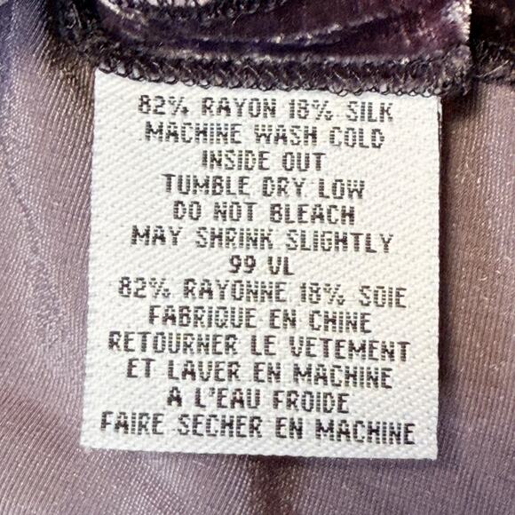 Eileen Fisher Cardigan Womens Medium Purple Crushed Velvet Silk Blend Open Front - Picture 6 of 10